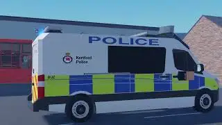 ***SPOTTER IN PPE*** Kertford Police PSU Van Responding past Kertford Community Fire Statiob