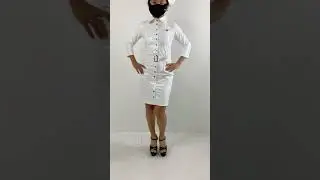 Sexy Women Nurse Uniform Costume Dress with Belt and Hats Full Button-up Sheath Mini Dresses