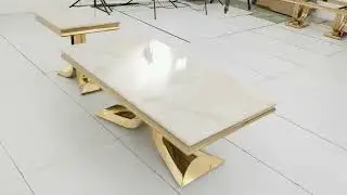 CT2003G 52X28X18 GOLD STAINLESS STEEL COFEE TABLE