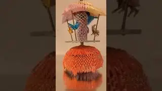 Carrusel/calesita en origami 3d