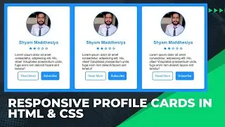 Responsive Profile Card in HTML and CSS || Profile Card || How to Make Profile Card in HTML and CSS