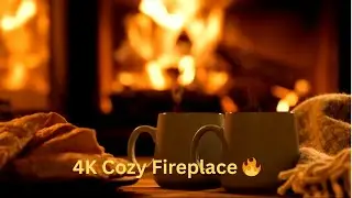 Cozy Fireplace 🔥 Relaxing Crackling Fire Ambience #4kfireplace #cozyambience #sleepambience