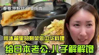 【日本生活】中國媳婦做中華料理，給日本老公，兒子解解饞！春捲，拌粉絲，豬肉燉白菜I  Reaction Video