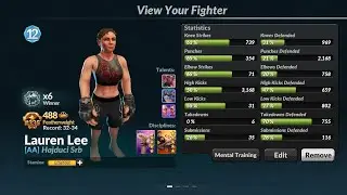 MMA Manager 2 | highkicks build (419dmg one shot) | Lauren Lee