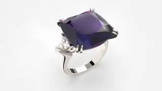Tanzanite Diamond Ring Keyshot 3D