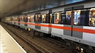 ᴴᴰ Prague Metro: Siemens M1 trains at Vyšehrad