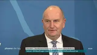 Dietmar Woidke zum geplanten Bau einer Tesla-Fabrik im Umland von Berlin am 13.11.19