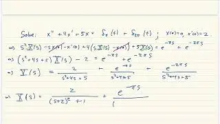 Example  x''+4x'+5x=deltat pi+deltat 2pi; x0=0, x'0 = 2