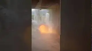 Methane-air (7% vol. CH4) Explosion Tests {15.2m long explosion vessel; outside view}
