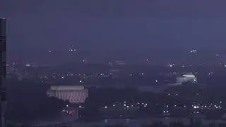 Washington, DC Evening Rain With Gentle Thunderstorm.