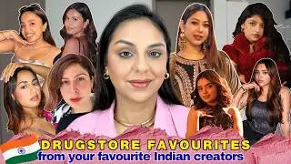 TRYING DRUGSTORE FAVOURITE MAKEUP FROM INDIAN CREATORS 🇮🇳 | Aanam C