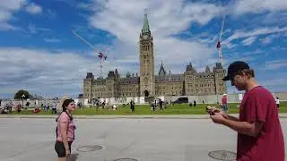 Canada Day in Ottawa 2021 - Parliament LRT Otrain station to Parliament of Canada