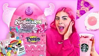 Abriendo JUGUETES y COMIDA ROSA!😱🥰🩷 #juguetes #abriendojuguetes #hellomon #minibrands #24horas