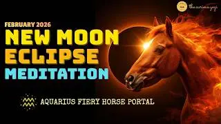 Solar Eclipse New Moon&nbsp;Meditation&nbsp;February 2026&nbsp; in Aquarius 🌑 ♒️ | Year of the Fire Horse 🐴🔥