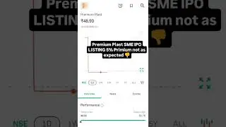 Premium Plast SME IPO LISTING 5% 👎  #stockmarket #ipo #ipoanalysis #finance #newshare #listing #gmp