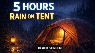 REAL SLEEP SOUND-RAIN ON TENT-SUBURBAN CAMPING-BLACK SCREEN-5HOURS
