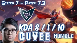 SSG CuVee RUMBLE vs KENNEN Top - Patch 7.3 KR Ranked