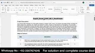 Exp25 Excel Chapter 07 ML1 | Real Estate | Pearson MyITLab Grader Step-by-Step Solution