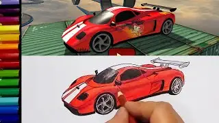 Drawing Car from Game - Impossible Stunt Car Tracks 3D