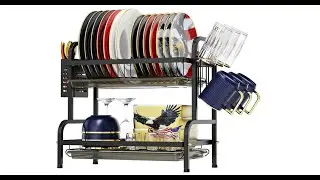 Dish Drying Rack, Swedecor 2 Tier Rust Resistant Dish Rack Small Dish Drainer