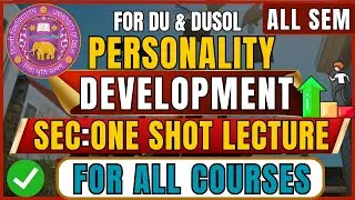 Personality Development SEC: Sem 4 | Complete Guide for BCom | DU, DUSOL