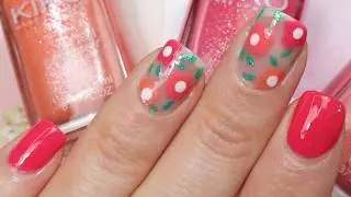 Easy Flowers Negative Space Nails | Pink, Peach and Coral Nail Art | Nail Tutorial for Beginners