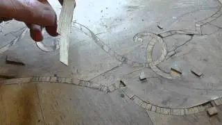 Restaurierung Barockkommode Teil 7 Bandelwerk, restore antique marquetry