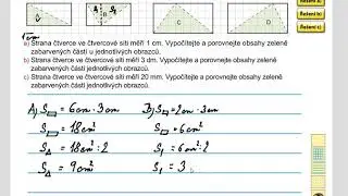 Obsah trojúhelníku (znázorněného ve čtvercové síti), Geometrie pro 5.roč., str. 37, cv. 1a