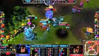 LCS 2014 NA Spring W8D2: TSM vs CLG| CLG Doublelift huge play with Vayne