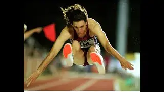 Jai Taurima wins the Mens long jump at the 1996 Brisbane Grand Prix