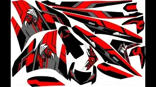 @print sticker Decal KLX orange black and gray combination
