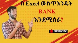 how we use RANK function in excel step by step|በ EXCEL ውስጥ እንዴት RANK FUNCTION እንደሚጠቀሙ