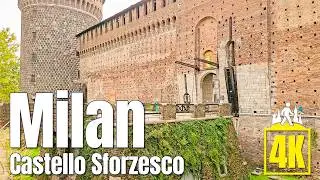 Milan 4K Walk &ndash; Exploring Castello Sforzesco at Noon