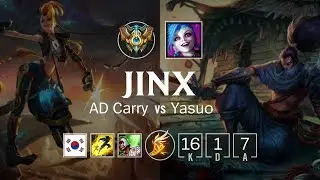 Jinx ADC vs Yasuo - KR Challenger Patch 8.24