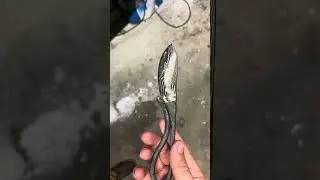 Perfect etch on a small Damascus blacksmith I made a couple of days ago🤙🤙