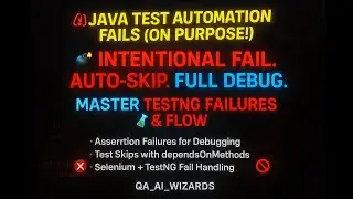 TESTNG + SELENIUM FAIL CASE BREAKDOWN- INTENTIONAL FAILURE, DEPENDENCY SKIP, ASSERTION TRAPS EXPOSED