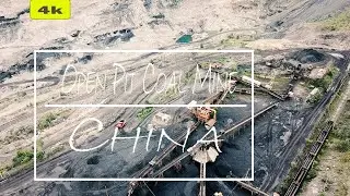 《4k》Aerial photography of the exhausted open-pit coal mine in Heilongjiang, China