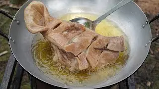 Deep Fried Pig Head Recipe | Crispy Pig Head Cooking | Eating Pig Head with Garlic Butter Sauce