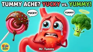Yummy or Yucky 🥦🍭 The Tummy Ache Song (Healthy Food Game)