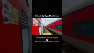 Dangerous High Speed Parallel Between Two Trains #indianrailways #train #race #parallel