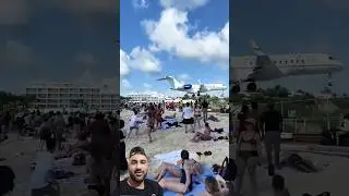 Extremely Low Landing Bombardier Maho Beach - St Maarten SXM - Plane Spotting#airplane ...