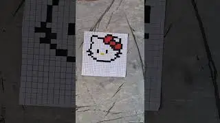 Pixel art Hello kitty  who should l draw next #shorts #Hello kitty...