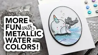 More fun with metallic watercolors (playing with Iuile Watercolor Swatch Cards)