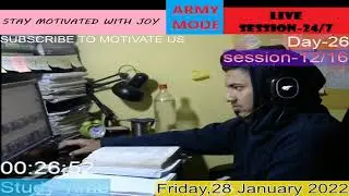 16 HOURS LIVE STUDY WITH ME(ARMY MODE)(talks in break)(TOTAL DAY-26)