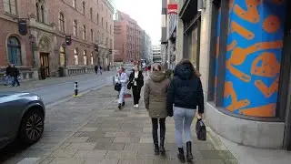 Walking Tour in Hamburg in Winter 2022 - Luxury Shopping Streets Tour with City Sounds & Ambiance 4K