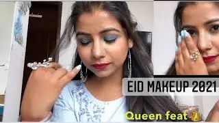 How to do beautiful #Eid #makeup look  #2021 in #lockdown #iceblue #queenfeat #eyemakeuptutorial