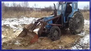 Погрузка Грунта Самодельным КУНом Т-40 #Maksim_TechnikPRO