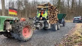 Holder ED2 Einachser - noch nicht am Limit mit 13t Spalter (Thor Holzspalter , Tandemachsanhänger  )