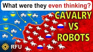 Russia deploys cavalry against Ukrainian robots with machine guns