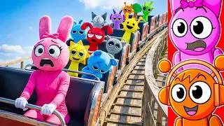 Find the HIDDEN SPRUNKI'S on Roller Coaster!